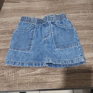 WonderKids Baby Denim Shorts 12M Blue Unisex Elastic Waist Cotton Casual